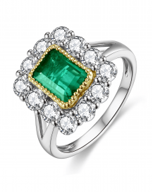 EMERALD CUT DIAMOND RING (TR4609)